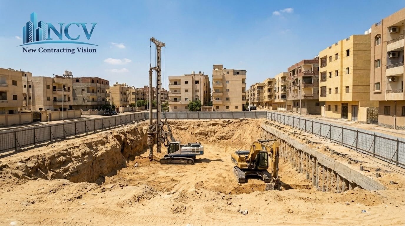 الحوائط الخازوقية المتداخلة والمتلامسة